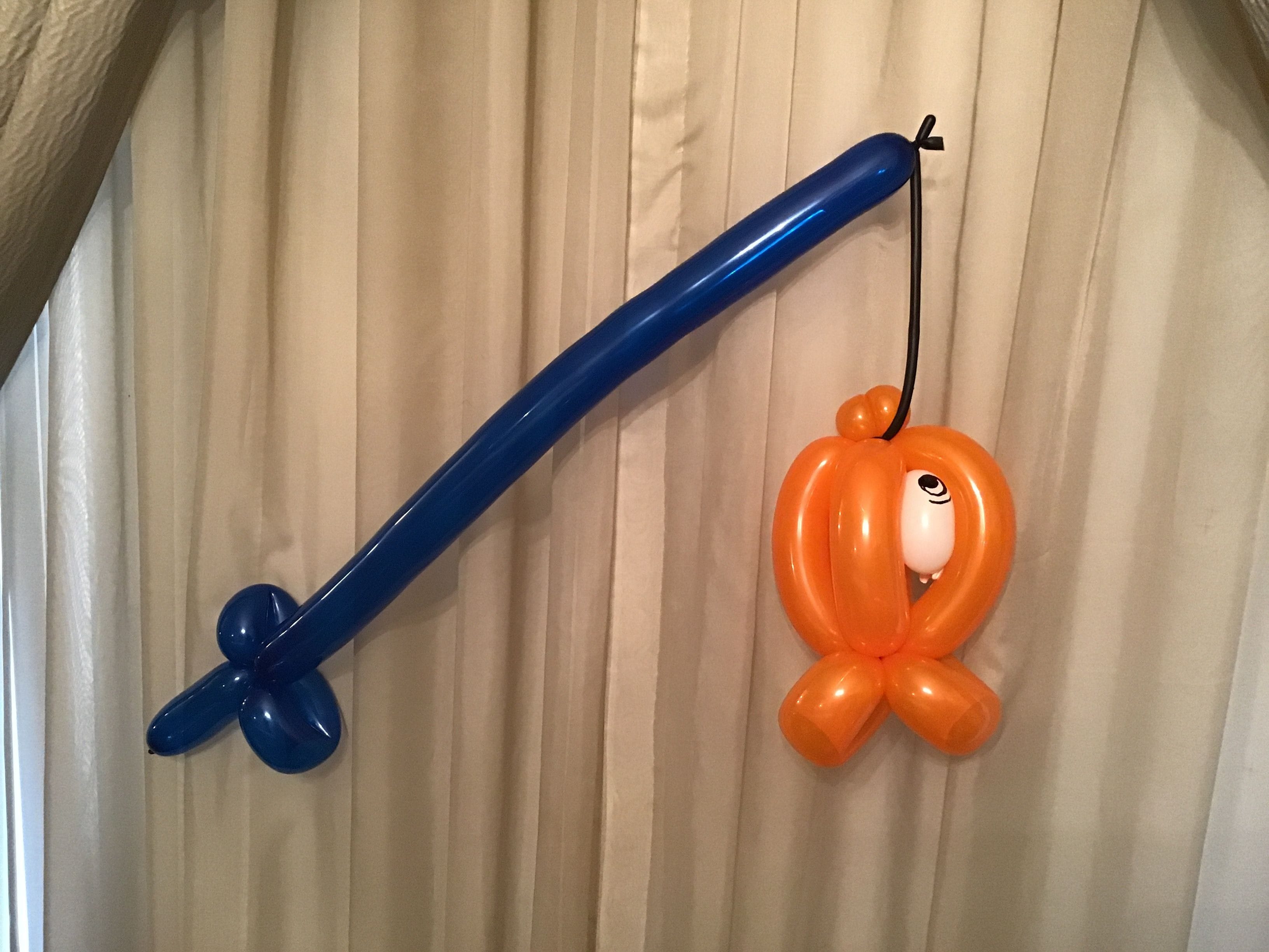 balloon animal fish advanced and fishing pole